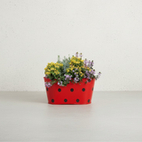 Dotted Metal Flower Basket