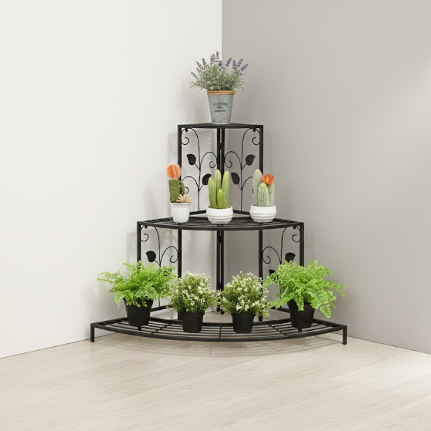 Steel 3-Tier Corner Plant Stand