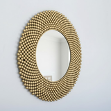 Micro‑Stud Cascade Round Mirror