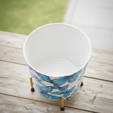 Blue Butterfly Metal Planter