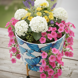 Blue Butterfly Metal Planter