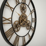 Hammered‑Gold Roman Halo Clock – Gold Antique (24" x 24")