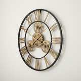 Hammered‑Gold Roman Halo Clock – Gold Antique (24" x 24")