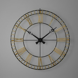 Roman Halo Open‑Frame Clock – Slim Black (24" x 24")