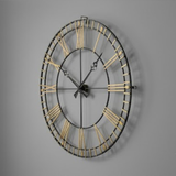 Roman Halo Open‑Frame Clock – Slim Black (24" x 24")