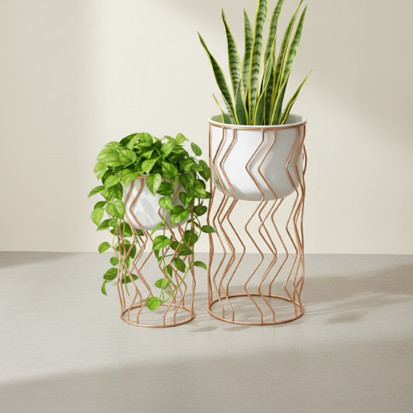 Geometric Gold Frame Planters Duo