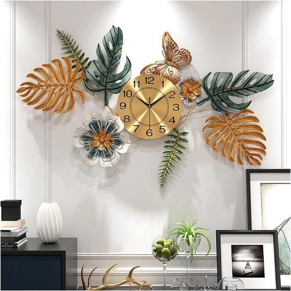 Starlight Grid Luxe Wall Clock – Brushed Gold (36" x 32")