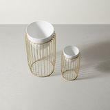 Grandeur White Cage Steel Planters (Set of 2)