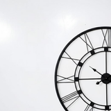 Roman Halo Open‑Frame Wall Clock – Matte Black (24" x 24")