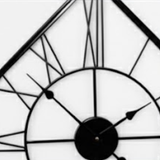 Diamond Roman Halo Open-Frame Wall Clock – Black Finish (24" x 24")