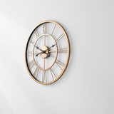 Roman Halo Open-Frame Wall Clock – Gold Finish (24" x 24")