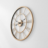 Roman Halo Open-Frame Wall Clock – Gold Finish (24" x 24")