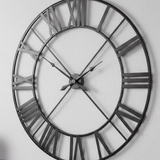 Roman Halo Open‑Frame Clock – Black with White Shades (24" x 24")