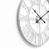 Roman Halo Open‑Frame Clock – White with Black Shades (24" x 24")