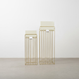 Cream Rectangular Steel Pot Planter Set