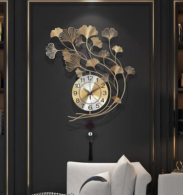 Alpine Stag Panorama Wall Clock – Gold & Teal (24
