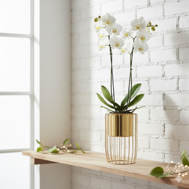 Gold Elegance Steel Planter