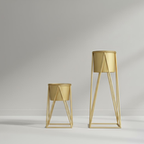 Contemporary Gold Steel Planter set