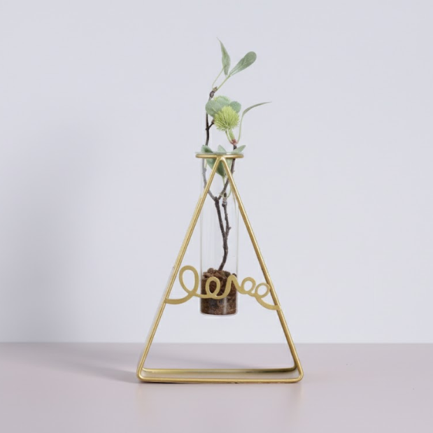 Golden Triangle Desktop Glass Planter