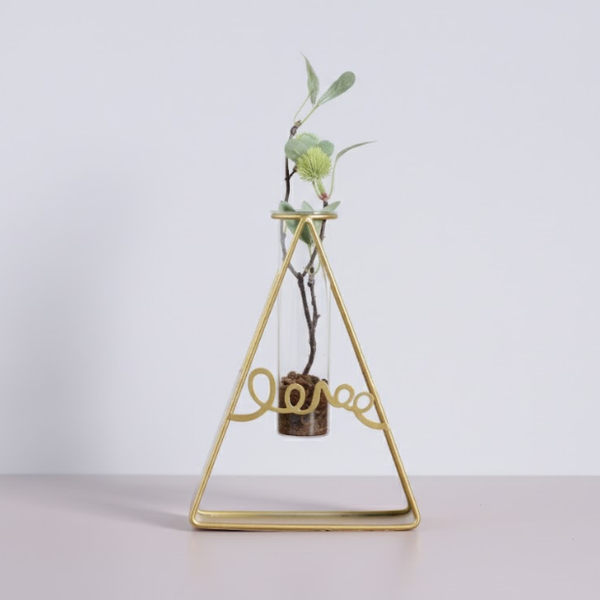 Golden Triangle Desktop Glass Planter