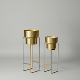 Luxe All-Gold Steel Planter  set