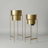 Luxe All-Gold Steel Planter  set
