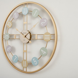 Meridian Crosshair Open‑Frame Clock – Gold