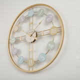 Meridian Crosshair Open‑Frame Clock – Gold