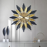 Riviera Leaf Medallion Wall Clock – Multi‑Tone (24" x 24")