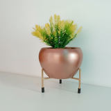 Elegant Copper Finish Steel Planter with Stand