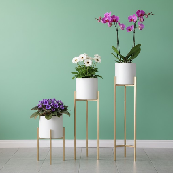 Metal Plant Stand with Planter Set
