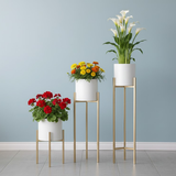 Metal Plant Stand with Planter Set