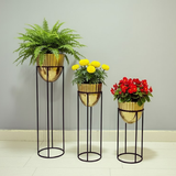 Premium Golden Steel Planter Stand Set of 3