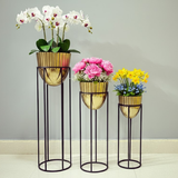 Premium Golden Steel Planter Stand Set of 3