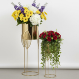 Luxury Gold Leaf Steel Planters – Set of 2