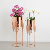 Luxe Leaf Steel Planter Set