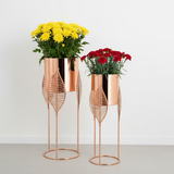 Luxe Leaf Steel Planter Set