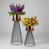 Modern Steel Metal Planter Set with Copper Finish – Set of 2