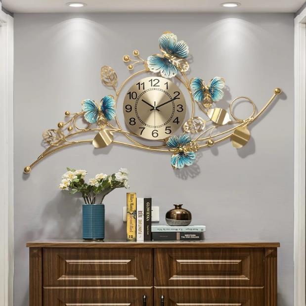 Azure Ginkgo Garden Panorama Clock – Large (48" x 25")