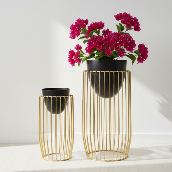 Rose Gold Urban Cage Planters (Set of 2)
