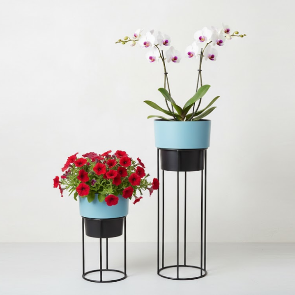Elegant Steel Planter Set of 2