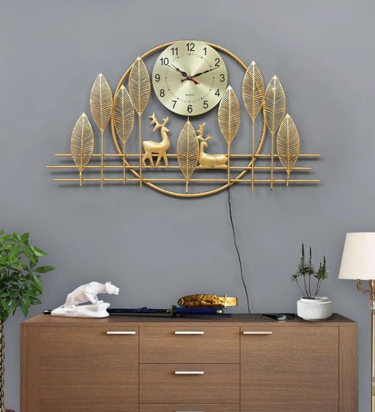 Azure Ginkgo Rosette Clock – Statement Round