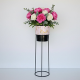 Luxe Marble Steel Planters Set