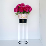 Luxe Marble Steel Planters Set