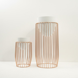 White & Rose Gold Luxe Cage Planters Set of 2