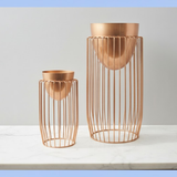 Classic Copper Cage Steel Planters Set of 2