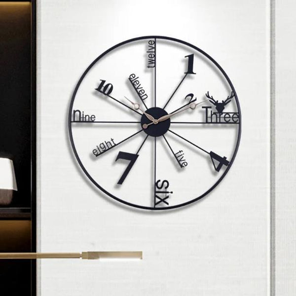 Gridline Twelve‑Five Open‑Frame Clock – Gold (24" x 24")