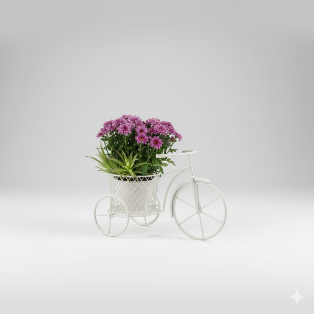 Vintage Cycle Basket Steel Planter