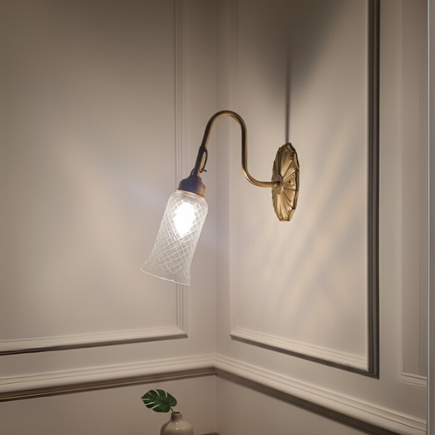 Vintage Curved Lantern Sconce