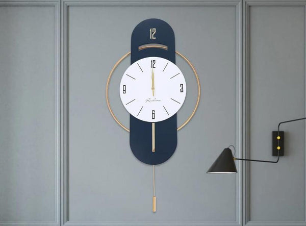 Geo Orbit Disc Wall Clock – Multicolor Markers (18" x 36")